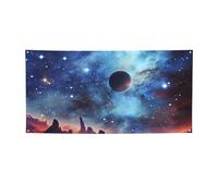 Bannière galaxie avec impression de drapeau pour intérieur et extérieur - Bannières et panneaux de fête personnalisés - Toile de fond pour photo - Toile de fond pour entreprise, remise de diplôme