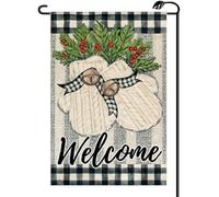 Bannière Gants d'hiver bienvenus Flagge Patio 30x45cm | drôle pelouse drapeaux Durable Drapeau De Jardin Porche Maison