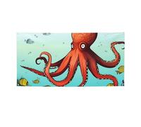 Bannière géante en forme de pieuvre pour extérieur et intérieur - Décoration de fête - Fournitures de fond photo avec œillets - Bannière murale personnalisée