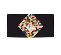 Bannière géométrique triangulaire pour décoration de fête, drapeau pour fête d'anniversaire, photographie, arrière-plan, bannières et panneaux de décoration murale, 180 x 89 cm