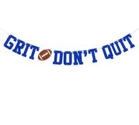 Bannière Go Lions - Décoration de fête Lions de football, bannière Grit Don't Quit, décorations de fête du jour du match des Lions à paillettes bleues