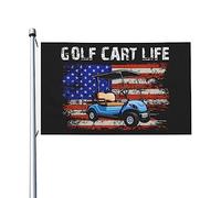 Bannière Golf Cart Life Usa Œillets Métalliques Drapeau Couture Double Face Drapeaux Pour Patio Jardin Four Seasons 3X5Ft