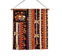 Bannière Halloween Panneau Rustique Fantôme 68,5 x 76 cm | Bannière de porte Halloween et affiche intérieure Pour Maison Salon Cuisine Entrée Ferme Vacances Automne Festival