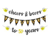 Bannière « Happy 50th Birthday » - Décorations d'anniversaire pour lui