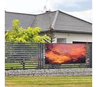 Bannière « Happy Birthday » - Décoration de fête - Drapeau de bienvenue à suspendre au coucher du soleil au crépuscule - Grande bannière pour clôture extérieure, jardin, vacances, toile de fond Happy