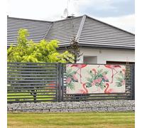 Bannière « Happy Birthday » - Décoration de fête - Drapeau de bienvenue à suspendre - Bannière aquarelle flamant rose - Grande bannière pour clôture extérieure, jardin, vacances, toile de fond Happy