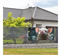 Bannière « Happy Birthday » - Décoration de fête - Drapeau de bienvenue à suspendre - Bannière de cochon de natation - Grande bannière pour extérieur, clôture, jardin, vacances, toile de fond Happy