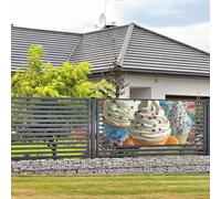 Bannière « Happy Birthday » - Décoration de fête - Drapeau de bienvenue à suspendre - Bannière de crème glacée - Grande bannière pour extérieur, clôture, jardin, vacances, toile de fond Happy Birthday