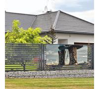 Bannière « Happy Birthday » - Décoration de fête - Drapeau de bienvenue à suspendre - Chapeau noir - Bottes occidentales - Grande bannière pour clôture extérieure, jardin, vacances, toile de fond