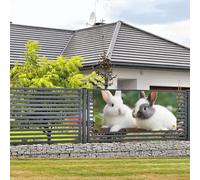 Bannière « Happy Birthday » - Décoration de fête - Drapeau de bienvenue à suspendre - Deux petits lapins mignons - Grandes bannières pour clôture extérieure, jardin, vacances, toile de fond Happy