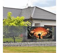 Bannière « Happy Birthday » - Décoration de fête - Drapeau de bienvenue à suspendre - Personnes dansant dans l'eau - Grande bannière pour clôture extérieure, jardin, vacances, toile de fond Happy