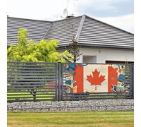 Bannière « Happy Birthday » - Décoration de fête - Drapeau rétro du Canada - Grande bannière pour extérieur, clôture, jardin, vacances, toile de fond Happy Birthday - M