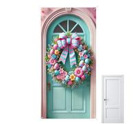 Bannière « Happy Easter » - 90 x 180 cm - Panneau de printemps amusant - Bannière décorative pour porte d'entrée | Affichage festif coloré à suspendre pour bureau, salle de classe, ferme, porche
