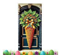 Bannière « Happy Easter » | Toile de fond imperméable de 89,9 x 178,8 cm | Jolie couverture de porte en forme de lapin pour décoration d'intérieur, pour bureau, salle de erme, porche, entrée