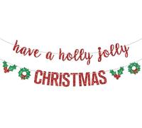 Bannière « Have a Holly Jolly Christmas », « Merry Christmas », Feliz Navidad, fêtes de Noël, décorations de fête d'hiver
