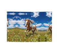Bannière Horses on the Prairie Party 119,4 x 180,3 cm, adaptée pour Halloween, Noël, fêtes, rassemblements et autres bannières de vacances