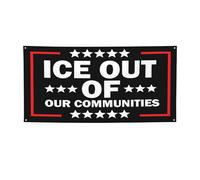 Bannière « ICE hors de nos communautés » (120 x 180 cm) - Décoration murale pour chambre ou jardin - Anti-ICE - Drapeau de manifestation contre l'immigration - Drapeau