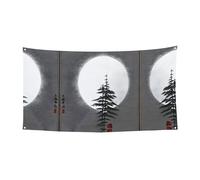 Bannière imprimée avec motif de lune et pin - 180 x 90 cm