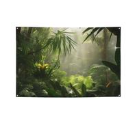 Bannière imprimée avec scène de jungle tropicale pour Halloween, Noël, 120 x 180 cm, toile de fond pour photographie, tapisserie murale pour toile de fond d'anniversaire, décoration d'événement en