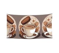 Bannière imprimée café lait - 177,8 x 88,9 cm - Bannière de fête de vacances de Noël - 180 x 90 cm