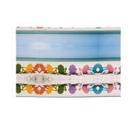 Bannière imprimée « Chairs Beside The Blue Sea Sky » - Décoration de fête adaptée pour les fêtes de vacances et les cérémonies - 180,3 x 119,4 cm