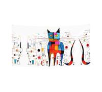 Bannière imprimée chat étrange - 177,8 x 88,9 cm - Bannière de fête de Noël - 180 x 90 cm