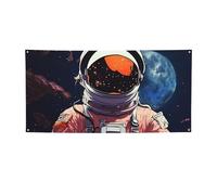 Bannière imprimée « Cool Man in Outer Space » - Drapeau d'intérieur et d'extérieur - Bannières et panneaux de fête personnalisés - Toile de fond pour photo - Toile de fond pour entreprise, remise de