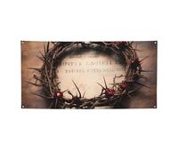 Bannière imprimée couronne d'épines pour Halloween, Noël, 60 x 120 cm, toile de fond pour photographie, tapisserie murale pour toile de fond d'anniversaire, décoration d'événement en plein air