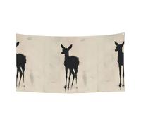 Bannière imprimée de cerf de l'espace négatif à suspendre - 177,8 x 88,9 cm - Bannière de fête de vacances de Noël - 180 x 90 cm