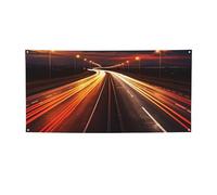 Bannière imprimée de drapeau d'autoroute pour intérieur et extérieur - Bannières et panneaux de fête personnalisés - Toile de fond pour photo - Toile de fond pour entreprise, remise de diplôme
