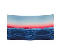 Bannière imprimée de frontières maritimes à suspendre - 177,8 x 88,9 cm - Bannière de fête de vacances de Noël - 180 x 90 cm