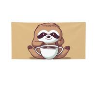 Bannière imprimée de paresseux de yoga pour intérieur et extérieur - Bannières et panneaux personnalisés - Toile de fond pour photo - Toile de fond pour entreprise, remise de diplôme, mariage