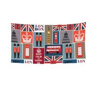 Bannière imprimée des symboles de l'Angleterre sur un seul côté pour les décorations d'anniversaire, de mariage, de vacances