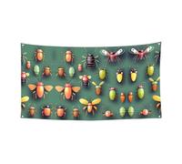 Bannière imprimée d'insectes Atlas à suspendre - 177,8 x 88,9 cm - Bannière de fête de Noël - 180 x 90 cm