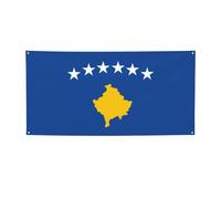 Bannière imprimée drapeau du Kosovo, bannière pour tous les événements, drapeaux lumineux pour anniversaire, Thanksgiving et plus encore