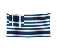 Bannière imprimée drapeau grec à suspendre - 177,8 x 88,9 cm - Bannière de fête de vacances de Noël - 180 x 90 cm