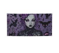 Bannière imprimée effrayante pour Halloween, Noël, 90 x 180 cm, guirlande de fond pour photographie, tapisserie murale pour toile de fond d'anniversaire, décoration d'événement en plein air