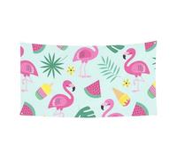 Bannière imprimée flamant rose crème glacée sur une face pour anniversaire, mariage, vacances