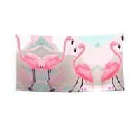 Bannière imprimée flamant rose d'amour - 177,8 x 88,9 cm - Bannière de fête de vacances de Noël - 180 x 90 cm