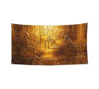 Bannière imprimée hiéroglyphes égyptiens - Décoration à suspendre pour fête de Noël ou Halloween