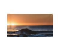Bannière imprimée « Last Sun Rays Of Over The Sea Waves » pour entreprise, événement, anniversaire, décoration de fête, intérieur ou extérieur