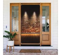 Bannière imprimée « Lights hit the brick wall » - Bannière de porte saisonnière pour porte d'entrée, porches, décoration de fête extérieure, entrée de maison, 90 x 184,9 cm