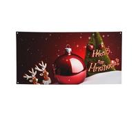 Bannière imprimée Merry Christmas Art pour fête d'Halloween et de Noël - 90 x 180 cm - Toile de fond pour photographie - Tapisserie murale pour toile de fond d'anniversaire, décoration d'événement en
