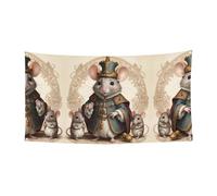 Bannière imprimée Mouse King - 177,8 x 88,9 cm - Bannière de fête de vacances de Noël - 180 x 90 cm