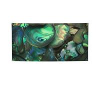 Bannière imprimée nacre d'ormeau à suspendre pour Halloween, fête de Noël, 60 x 120 cm, toile de fond pour photographie, tapisserie murale pour toile de fond d'anniversaire, décoration d'événement en