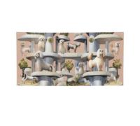 Bannière imprimée Oodles of Caniches pour fête d'Halloween et de Noël - 90 x 180 cm - Toile de fond pour photographie, tapisserie murale pour toile de fond d'anniversaire, décoration d'événement en