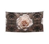 Bannière imprimée roses dans le filet - 177,8 x 88,9 cm - Bannière de fête de vacances de Noël - 180 x 90 cm