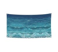 Bannière imprimée The Deep Blue Sea - 177,8 x 88,9 cm - Bannière de fête de vacances de Noël - 180 x 90 cm