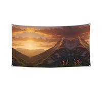 Bannière imprimée « The sun shines » à suspendre - 177,8 x 88,9 cm - Bannière de fête de vacances de Noël - 180 x 90 cm