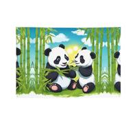 Bannière imprimée « Two Happy Pandas » pour fêtes et cérémonies - 180,3 x 119,4 cm